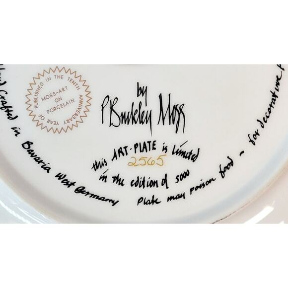 P. Buckley Moss "Prairie Winter" Collectors Plate Limited Edition 2565/5000 COA - Picture 8 of 10